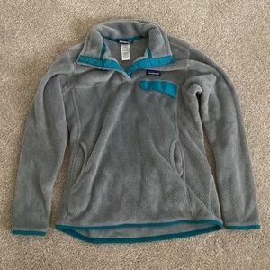 Gray & Blue Patagonia Women’s Re-Tool Snap-T Fleece Pullover